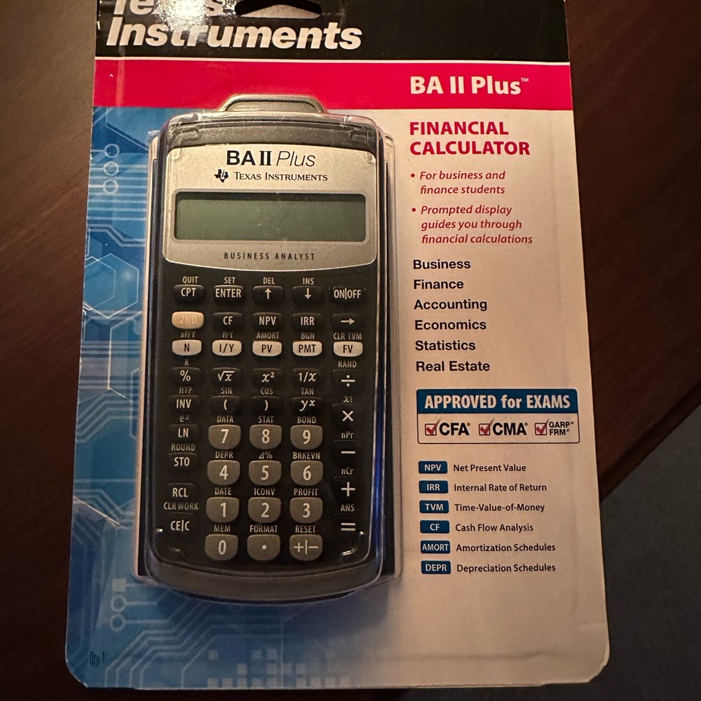 Texas Instruments BA II Plus Financial Calculator - Black